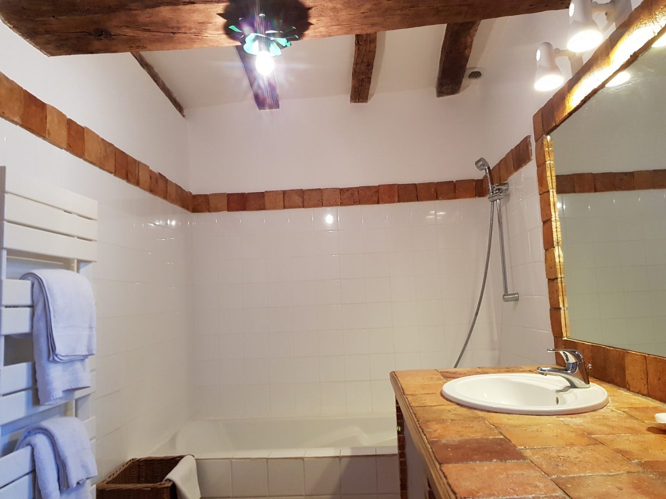 Salle de bain rez de chausée cottage gite la brosse val de loire