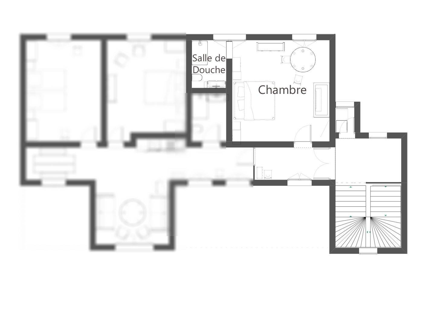 Plan de la chambre d'hôtes au château 2 personne