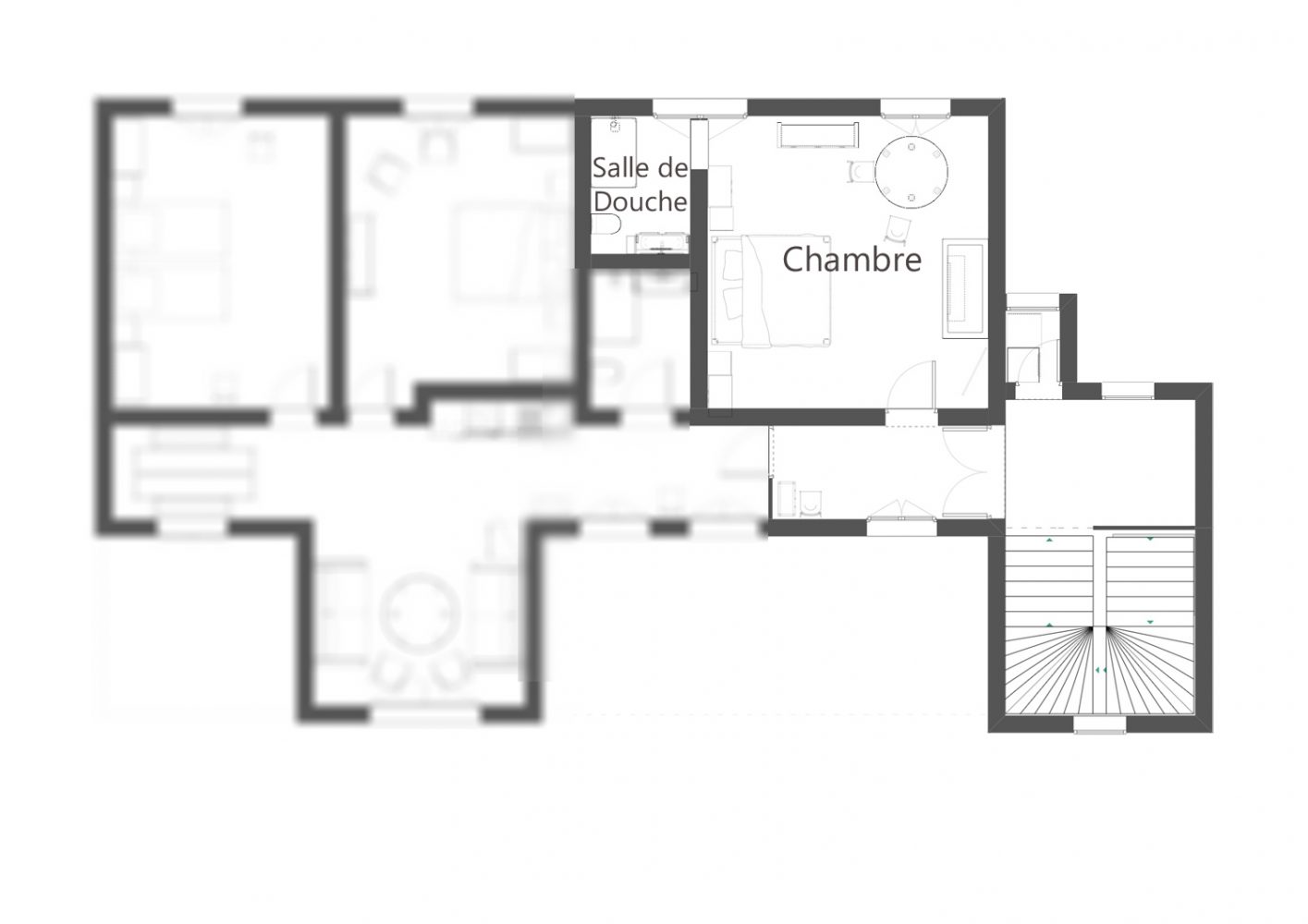 Plan de la chambre d'hôtes au château 2 personne