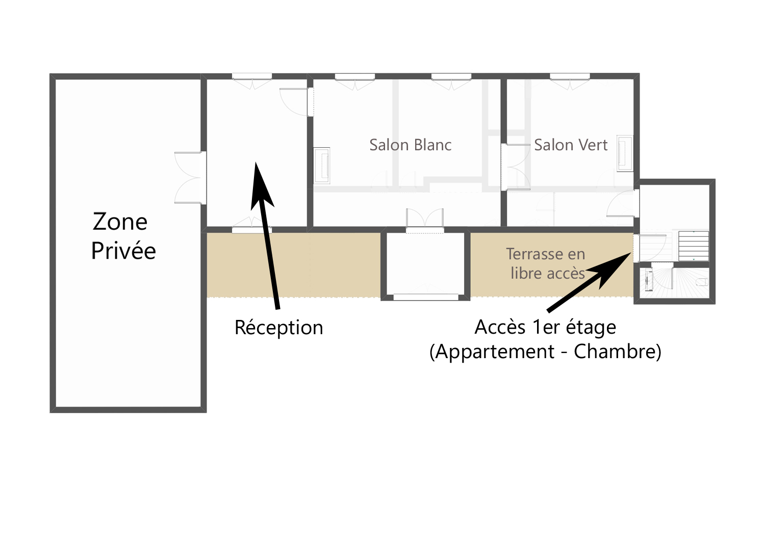 Plan du château de Salvert, rez-de-chausée