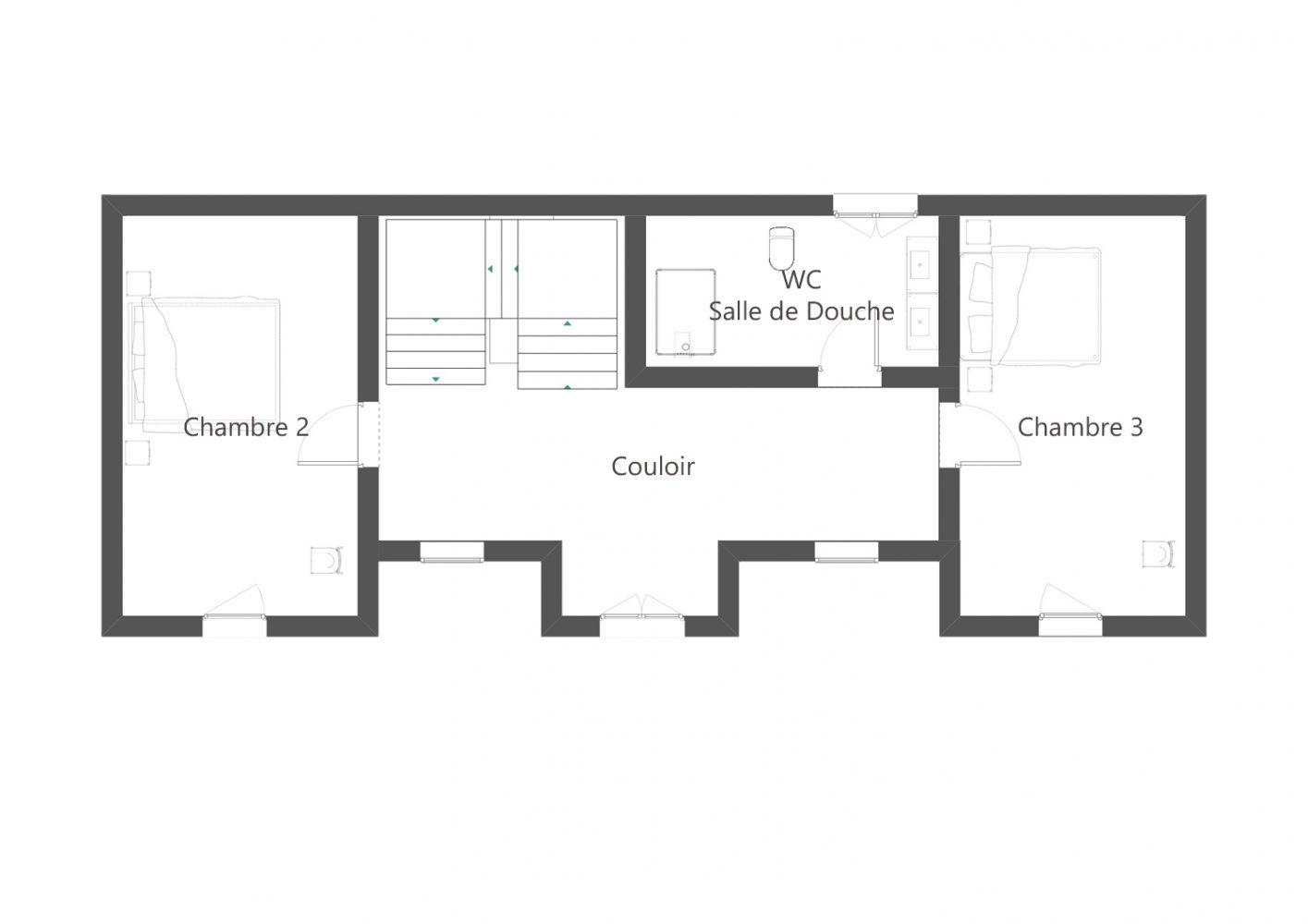 Plan 1er étage gite